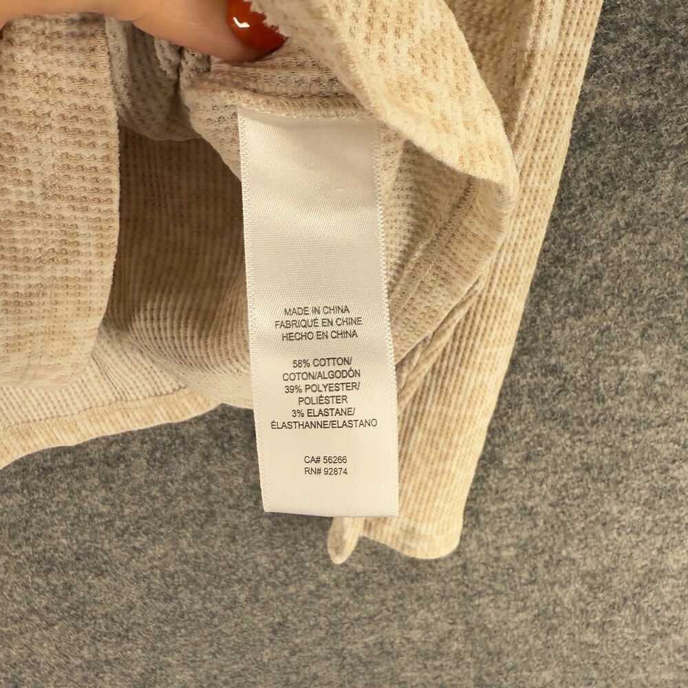 Splendid Hoodie Women XS Beige Animal Print Hooded Long Sleeve Cotton Casual - Picture 4 of 7